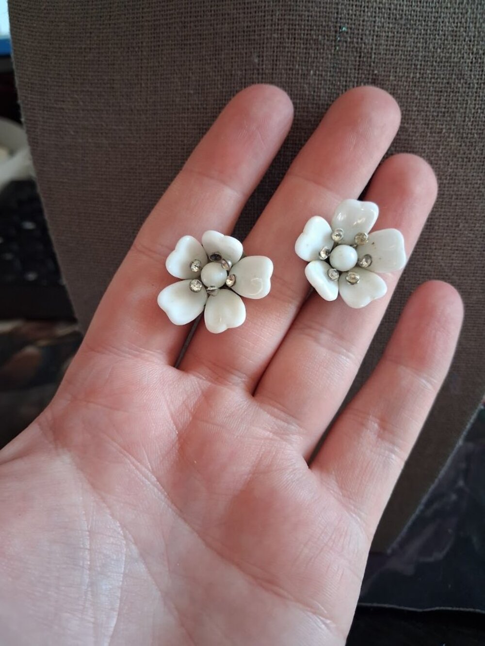 Vintage West Germany Flower screwback earrings